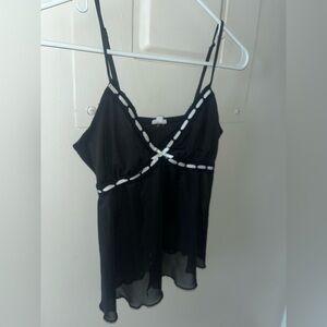 Garage Black Sheer Babydoll Tank Top